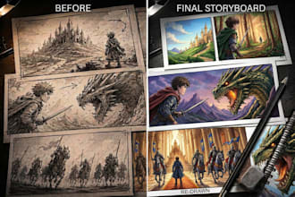 create custom storyboard illustration and art