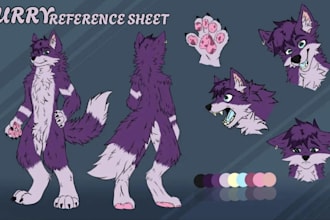 draw furry ref sheet, fursona character design, anthro ref sheet, oc design