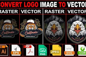 convert your low resolution logo and image in to vector