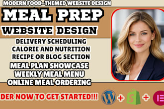 meal prep website design, food delivery website, meal prep service website