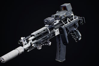 game ready and rigged weapons