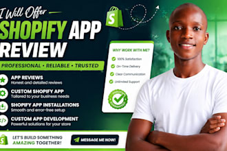 offer shopify app review,  shopify app testing, shopify app installations