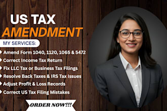 cpa amend tax return, fix US tax filing, 1040, 1065, 1120 tax amendment