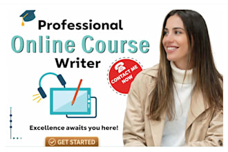 write online course content ppt slide syllabus lesson plan video course creation