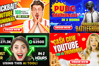 design viral clickbait,cash cow youtube thumbnails for high ctr