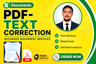edit modify of fix scanned document or pdf files quick service