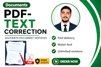 edit modify of fix scanned document or pdf files quick service
