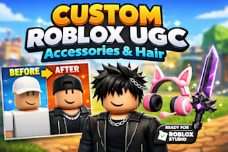 create custom roblox ugc accessories, roblox hair, and avatar items
