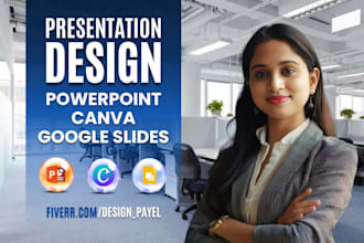 create a modern canva presentation or powerpoint slides design