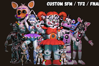 create sfm model, tf2 character, l4d2, mmd, fnaf models for game and animation
