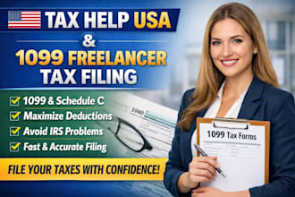 provide tax help USA and freelancer 1099 tax filing service