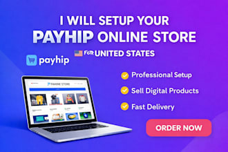 setup ecommerce payhip online store for united states
