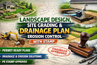 do landscape design, site grading and drainage plan, erosion control with stamp