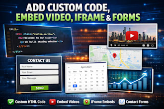 do custom html code embed video iframe and forms to your website