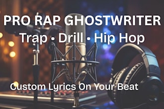 write professional rap, hip hop lyrics or ghostwrite rap song on your beat