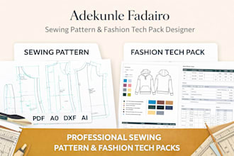 do clothing pattern design, garment pattern drafting fashion tech pack