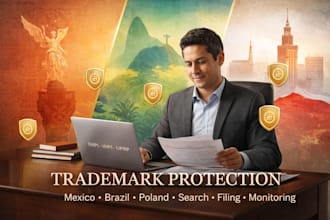 do trademark search filing registration in mexico brazil poland