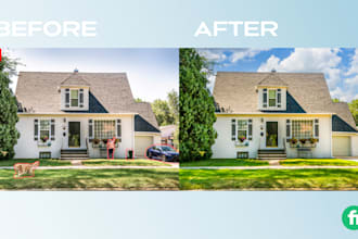 remove objects and sky swapping in your real estate images, professionally