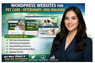 design wordpress websites for pet care veterinary hospitals dog walking