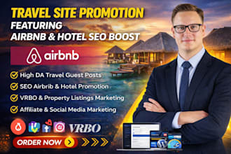 do travel site promotion airbnb promotion boost hotel bookings travel site SEO