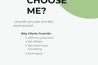 do clean, format, merge, split,  excel data entry