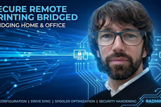 setup secure remote printing from home to office using VPN