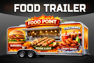 food truck design, food truck wrap, food trailer, food trailer wrap, or food van