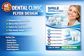 design a professional dental clinic flyer or leaflet
