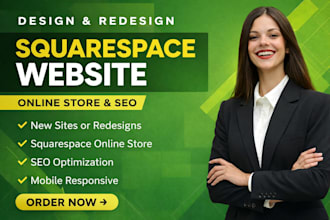 do squarespace website design or redesign with square space online store seo