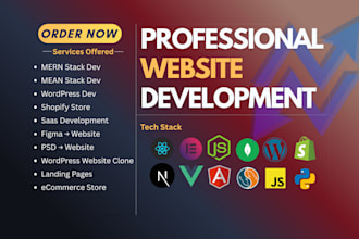 design and develop a wordpress, shopify or mern stack website for your business
