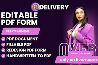 create editable fillable pdf form