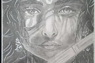 draw realistic pencil art , drawings , sketch portraits