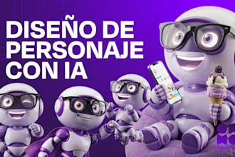 diseñare un personaje o mascota con ia en múltiples poses