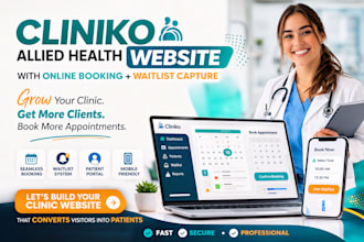 build a cliniko allied health website waitlist capture booking tele dermatology