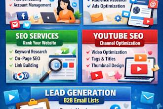 social media marketing, facebook instagram ads, SEO, youtube