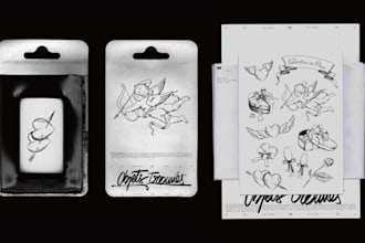 create custom sticker or merch illustration for your brand