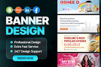 design etsy shop banner, shopify website hero banner, social media banner design