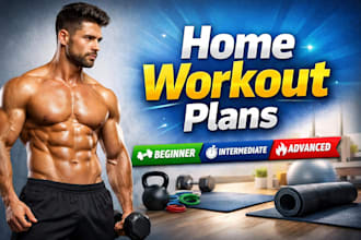 create a beginner, intermediate, advanced workout plan home