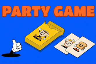 design party card game, board game, affirmation deck, rulebook and box mockup