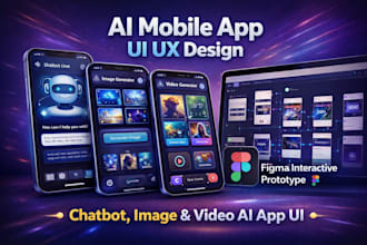 create futuristic ai app UI UX design in figma for ios and android