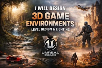 design 3d game environment level design and lighting in ureal engine5