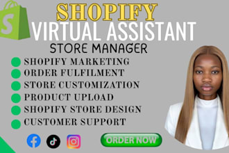 be your shopify virtual assistant, ecommerce assistant for etsy, ebay, tiktok