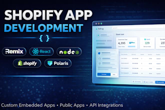 develop a custom shopify app using remix, node js, and polaris UI