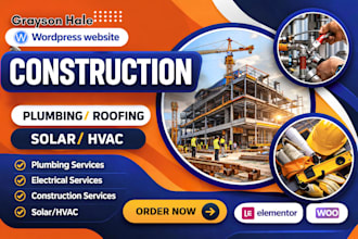 build construction website, hvac website, handyman, roofing, cleaning website