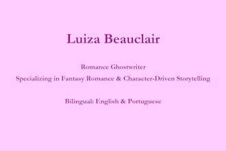 ghostwrite a captivating romance or fantasy romance story