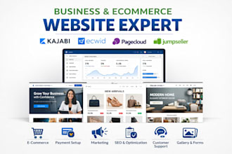 design kajabi ecwid pagecloud business website jumpseller ecommerce store