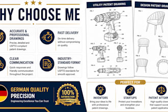 convert your invention sketch into technical patent drawings for uspto