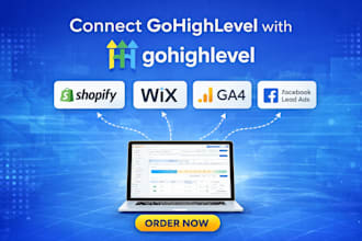 connect gohighlevel with shopify wix or wordpress and pixel ga4 facebook lead ad