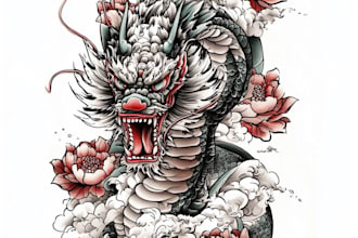 draw custom japanese irezumi tattoo