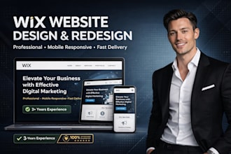 do wix website design, redesign wix website, wix online store, wix developer